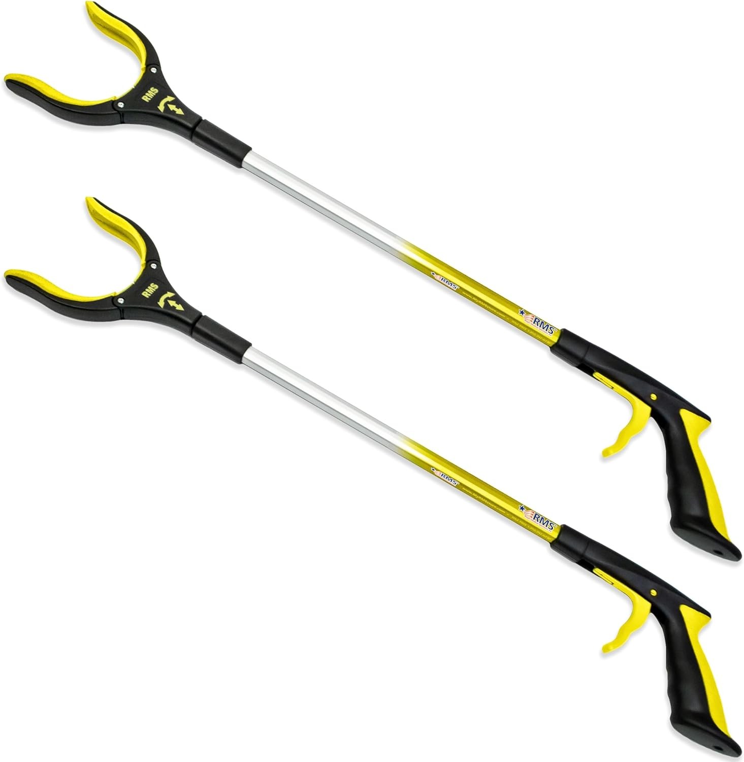 RMS 2-Pack 32 Inch Extra Long Grabber Reacher with Rotating Jaw – Mobility Aid R