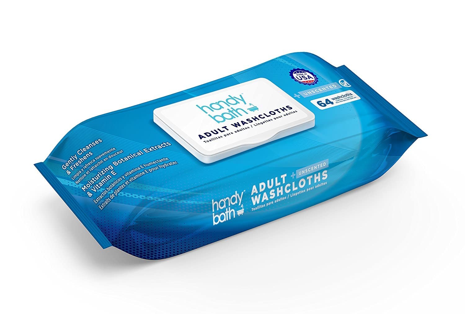 Handybath Incontinence Adult Washcloths Scented for Senior Care or Outdoor Activ