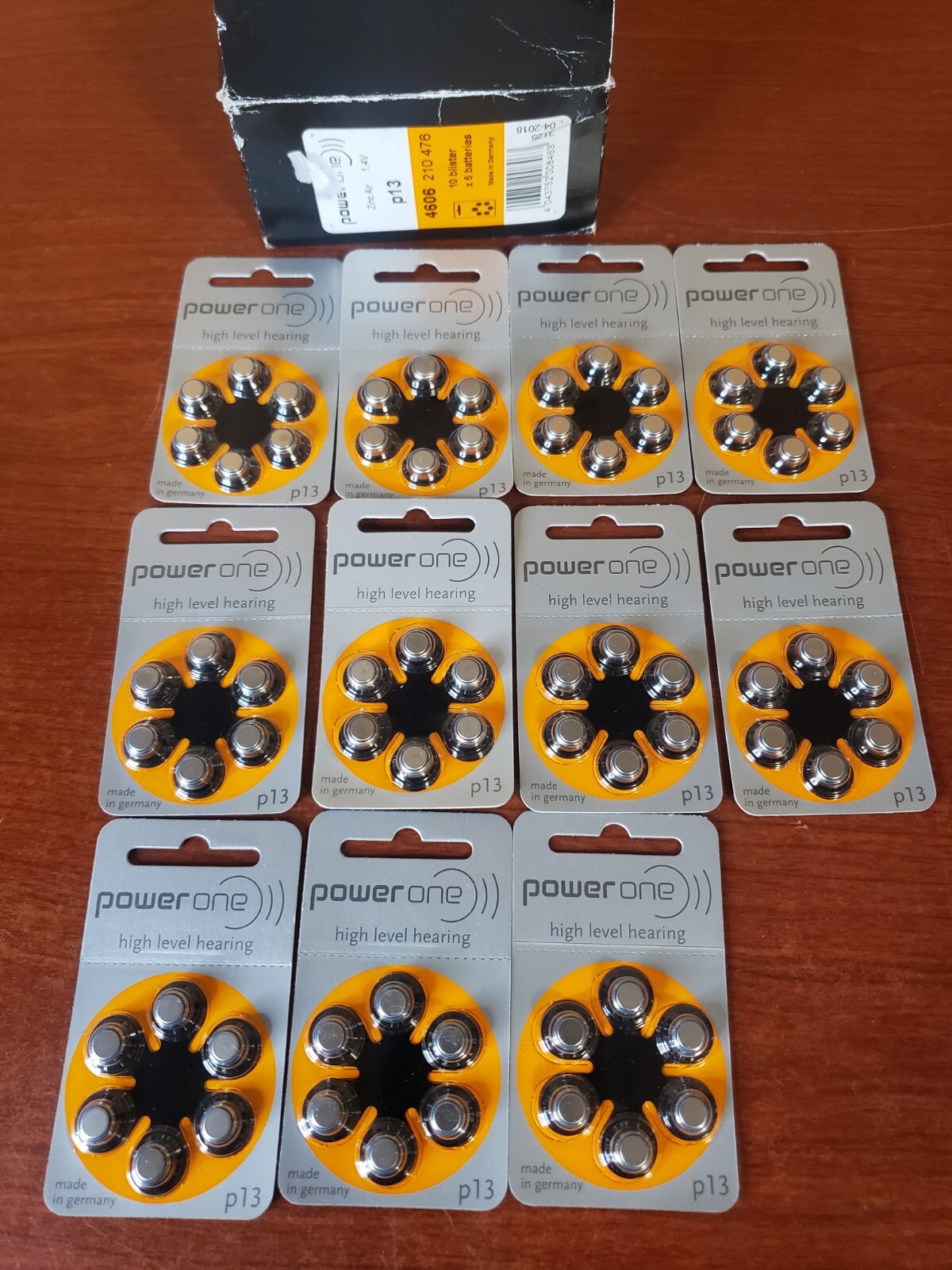 POWER ONE P13 Hearing Aid Batteries 11 X6 [ 66 Cells] [New] Made Germany 03/2017