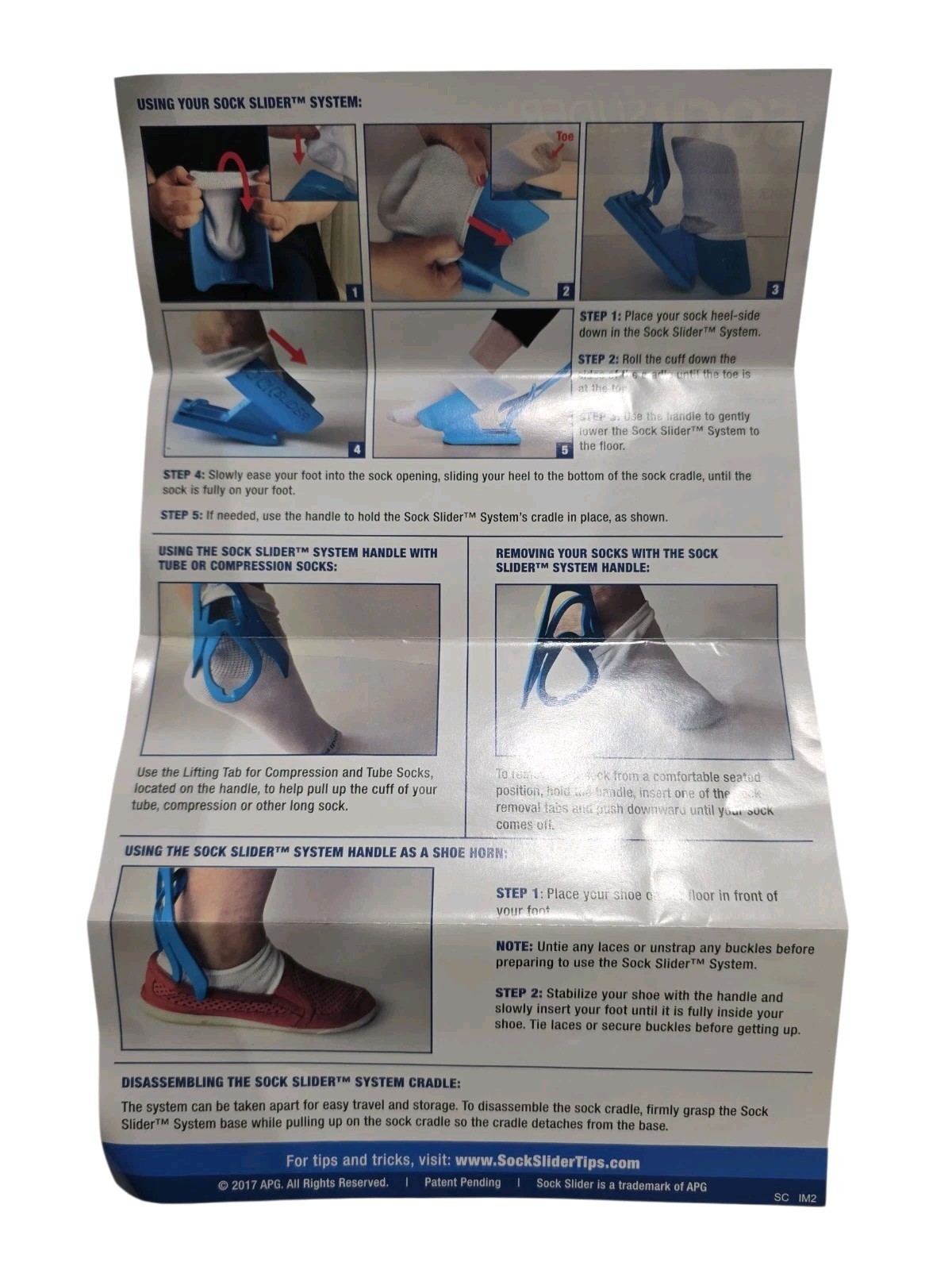 Sock Slider Easy On Off Sock Aid Kit Shoe Horn As Seen On TV by Allstar Products