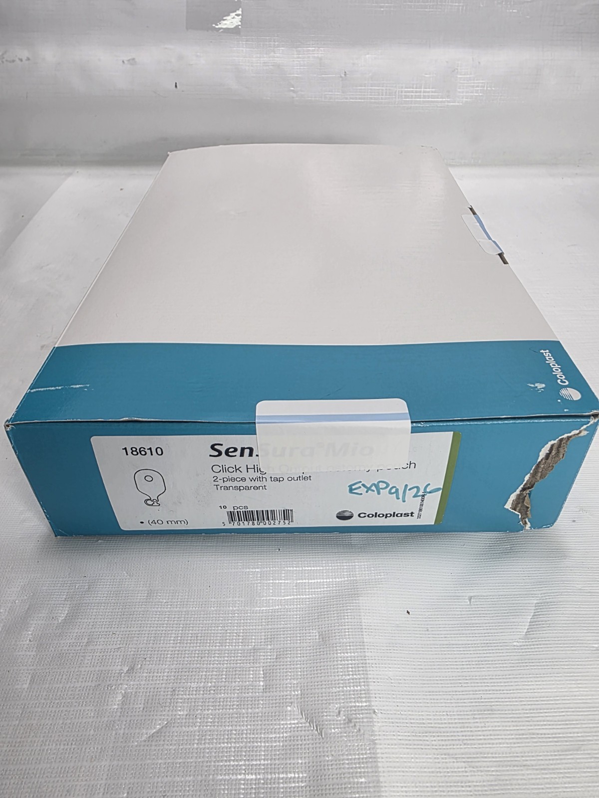 Coloplast #18610 SenSura Mio Click High Output Ostomy Pouch, 40mm, 10/Bx