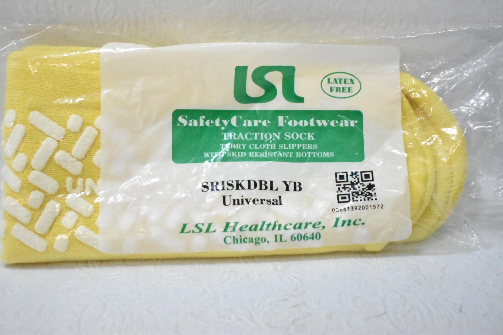 LSL Safety Care Socks Skid-Resistant Yellow Size Large Adult