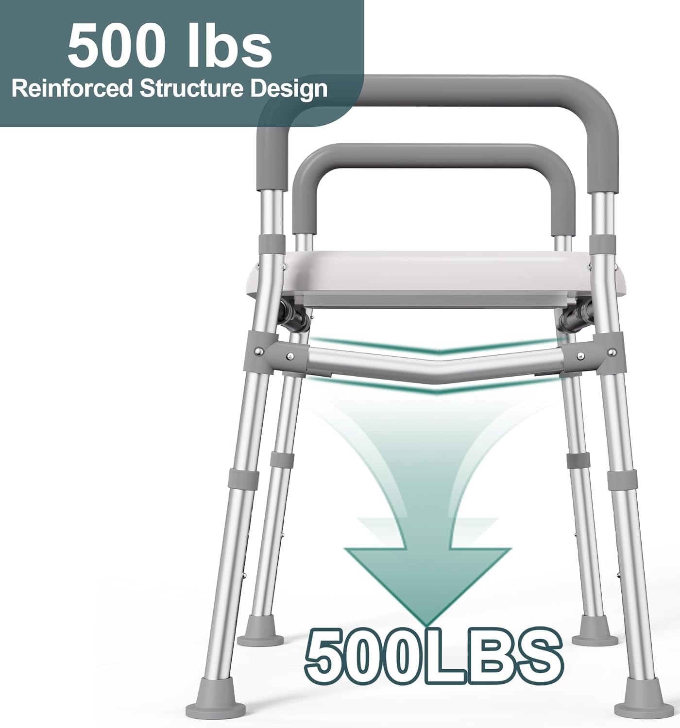 Homland Raised Toilet Seat Handles 500Lb Toilet Seat Riser For Seniors Bedpan