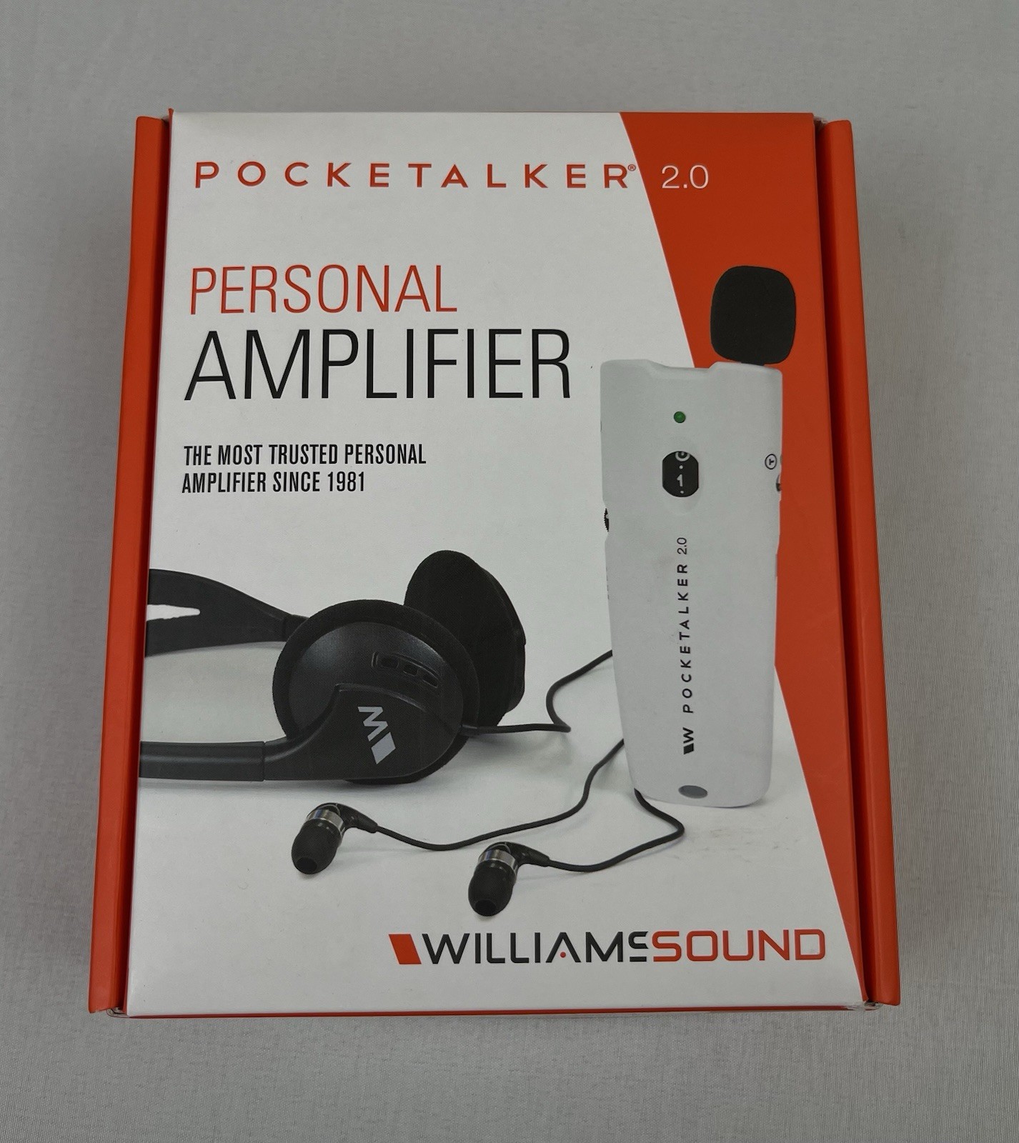 Williams Sound Pocketalker 2.0 Personal Amplifier with Microphone Manual Lanyard