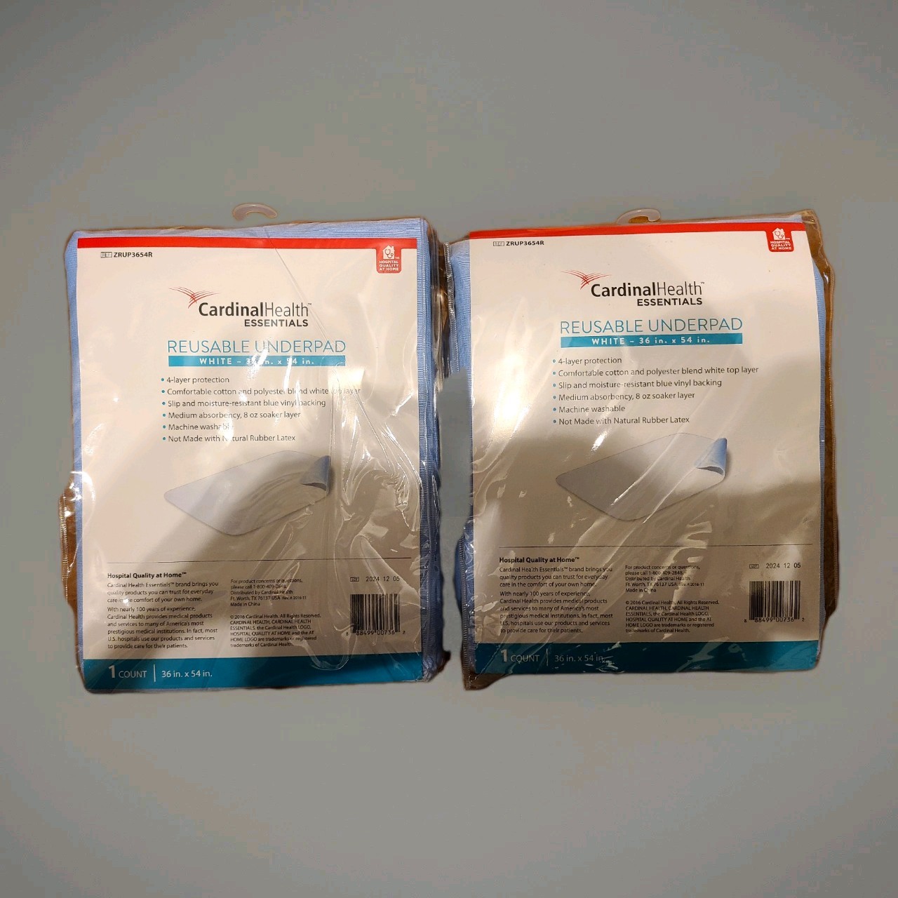 2pk NEW Cardinal Health Essentials Reusable Underpad 36X54 inches