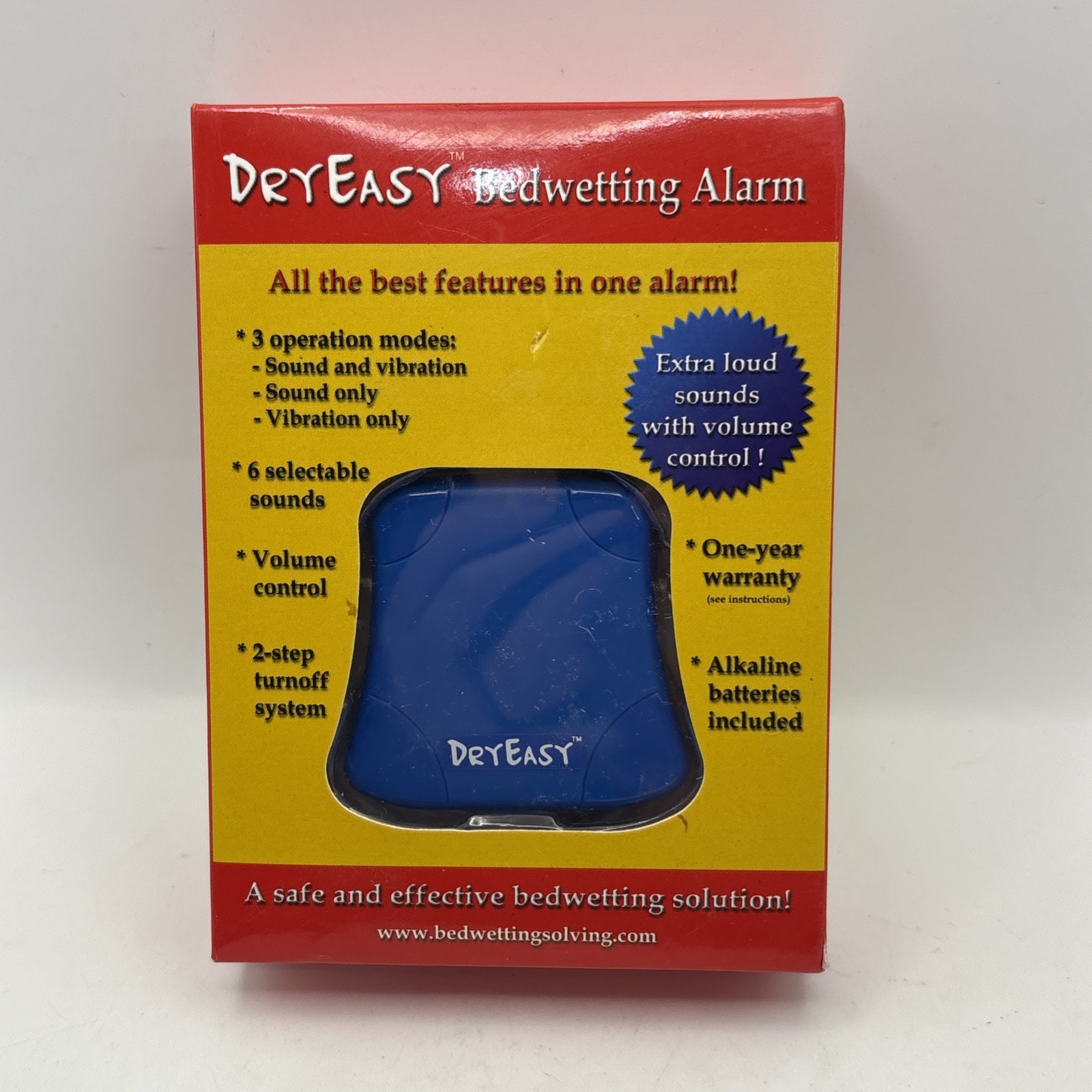 NEW DryEasy Bedwetting Alarm Volume Control Sounds Vibration Dry Easy EXTRA LOUD