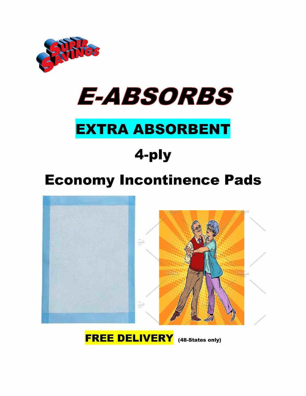 600-17×24″4ply EXTRA ABSORB Adult Incontinence Pads EXTRA ABSORBENT 21gr
