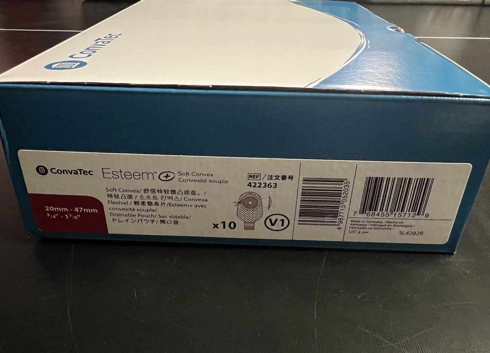 ConvaTec 422363 Esteem + Soft Convex Drainable Pouches Exp 2029 Box Of 10