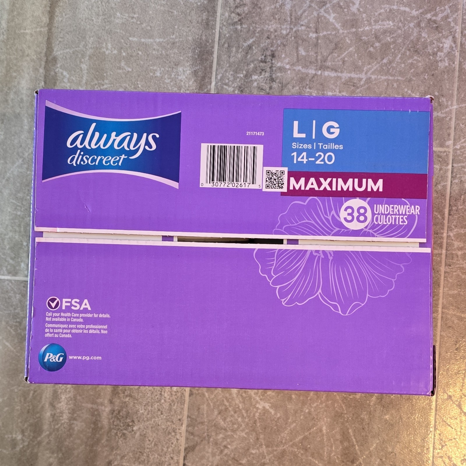 Always Discreet Maximum Incontinence Underwear L (14-20) 38 Ct Scented