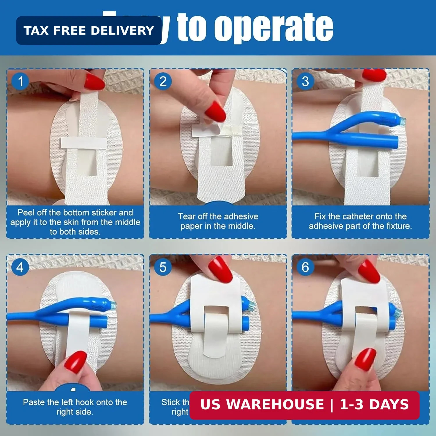 Catheter Stabilization Devices – 8 PCS Self-High Adhesive Catheter Holder, Cathe