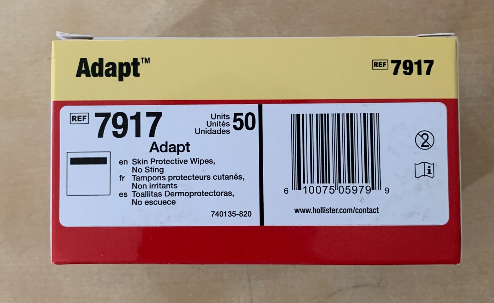 Hollister Adapt 7917 Skin Protective Wipes – Brand New Sealed 1 Box 50 wipes