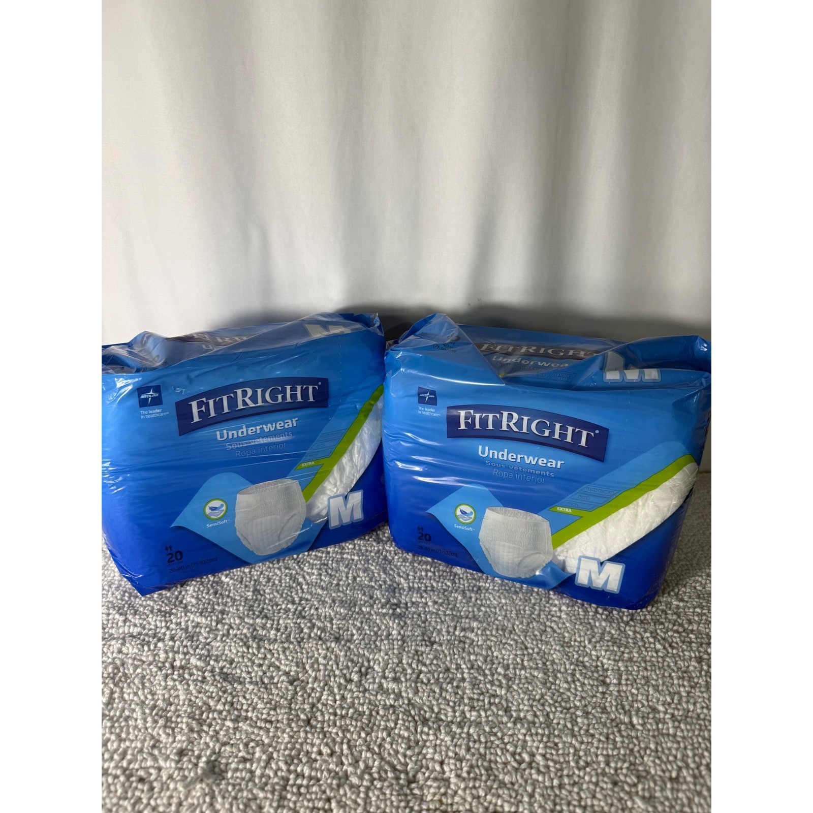 2 Pack Medline FitRight Extra Incontinence Underwear Medium 20ct MSC13005A