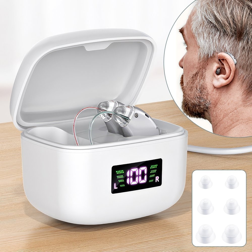 Rechargeable Digital LCD Sound Hearing Aids Voice Enhancer Amplifier for Seniors