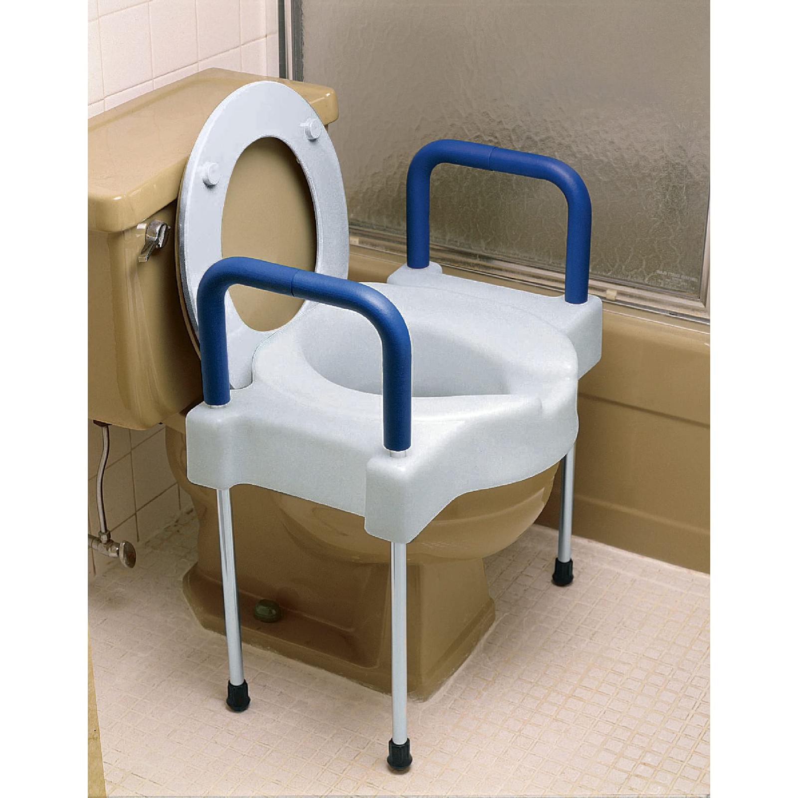 Sp Ableware 9155 Tall-Ette Elevated Toilet Seat Extra Wide Seating Surface And