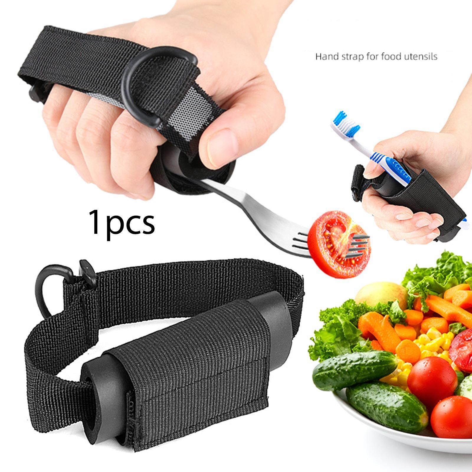 Hand Strap Utensil Holder Adaptive Utensils for Holding Spoon, Fork, Eating Aids