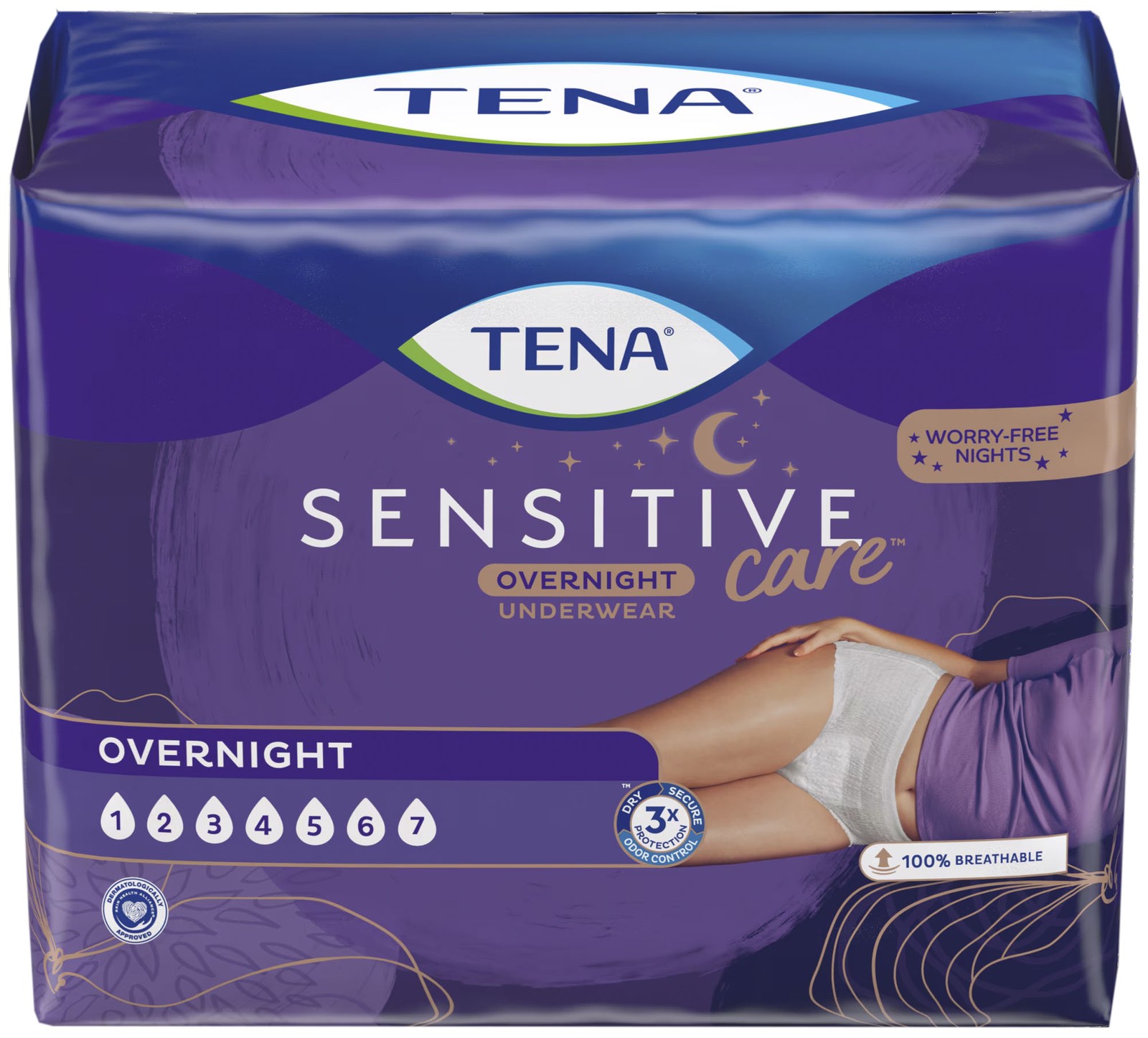 Tena Incontinence Underwear for Women Overnight, Small/Medium (32″-42″) 16 Count