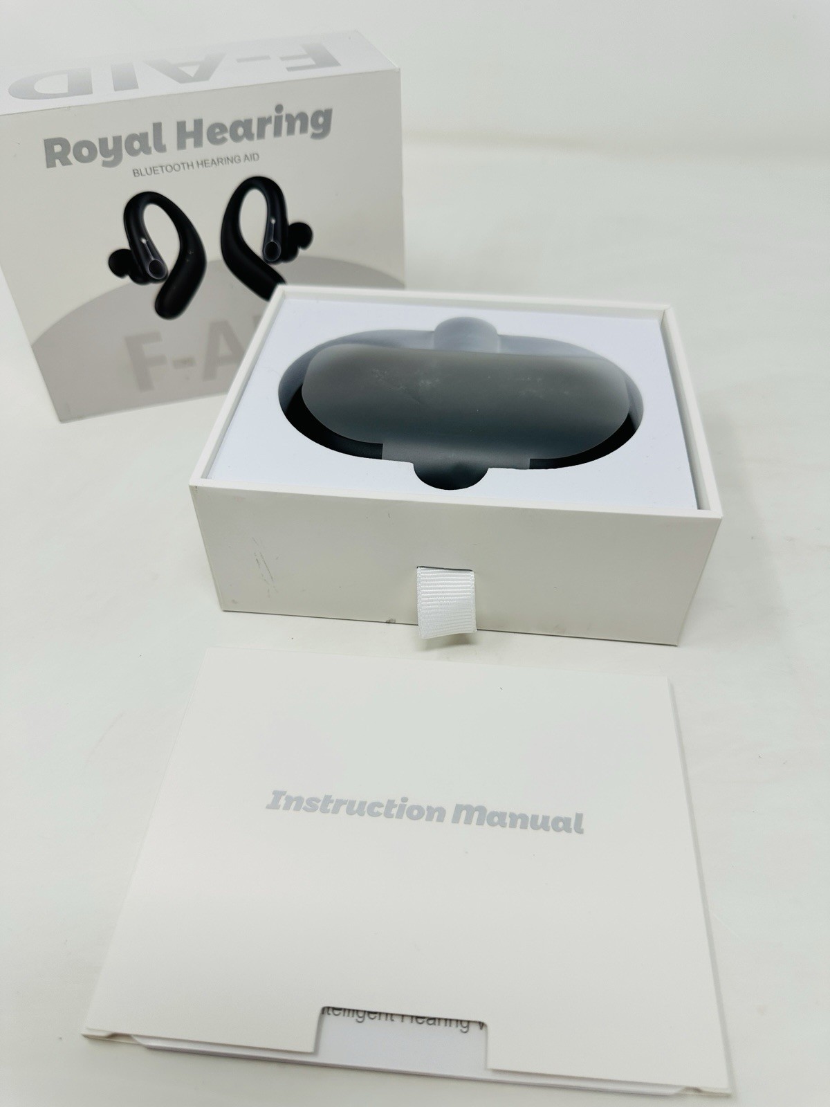 Royal Hearing F-AID Ear-Hook Hearing Aid Black Wireless Bluetooth Rechargeable