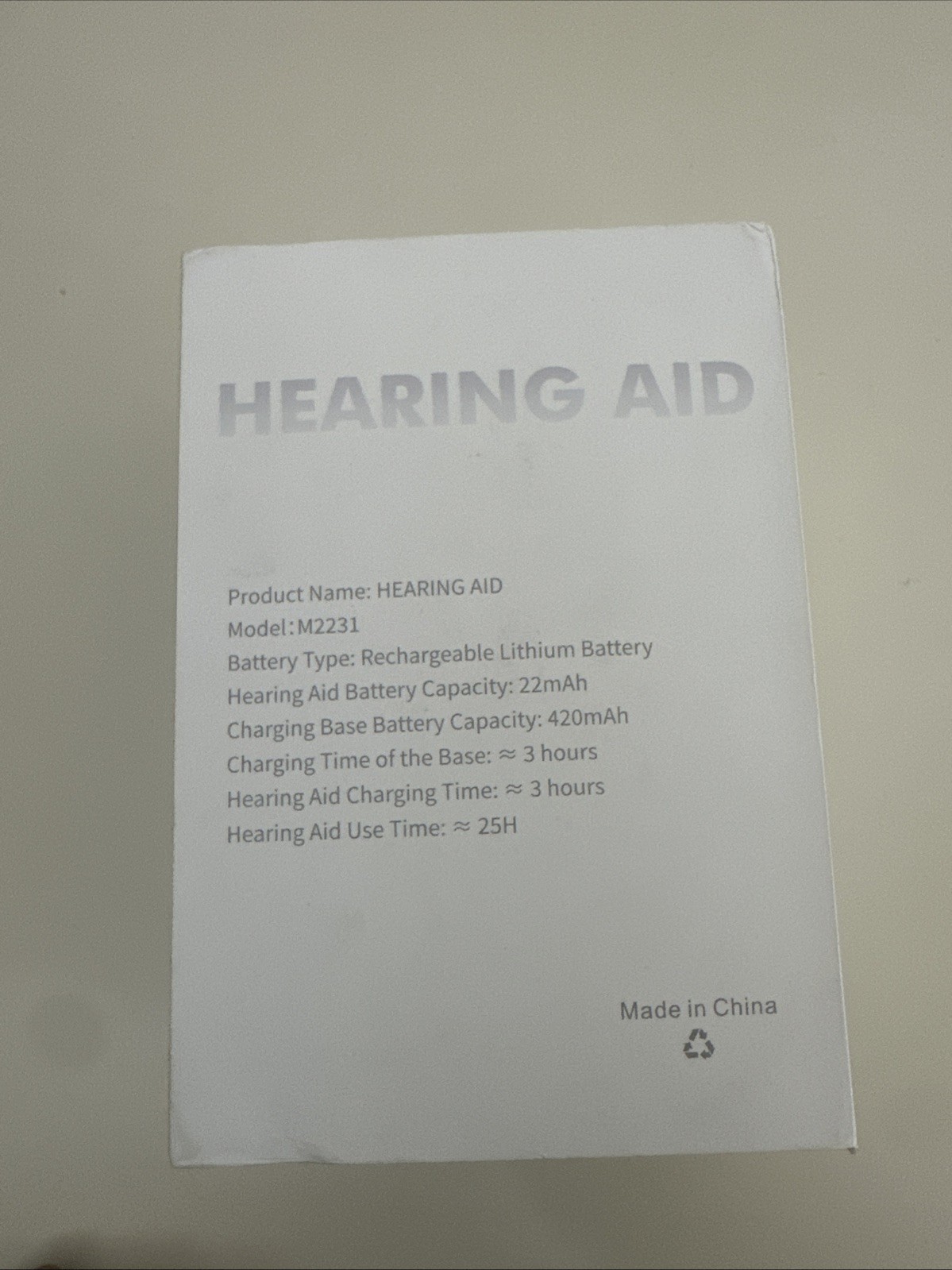 NVOTBY Hearing Aid Rechargeable Model M2231 Seniors Adults