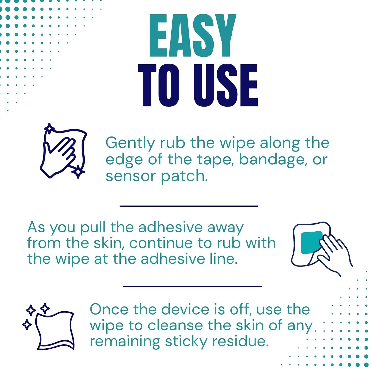 Convenient Tacaway Adhesive Remover Wipes – Unscented 50 Wipes in a Box