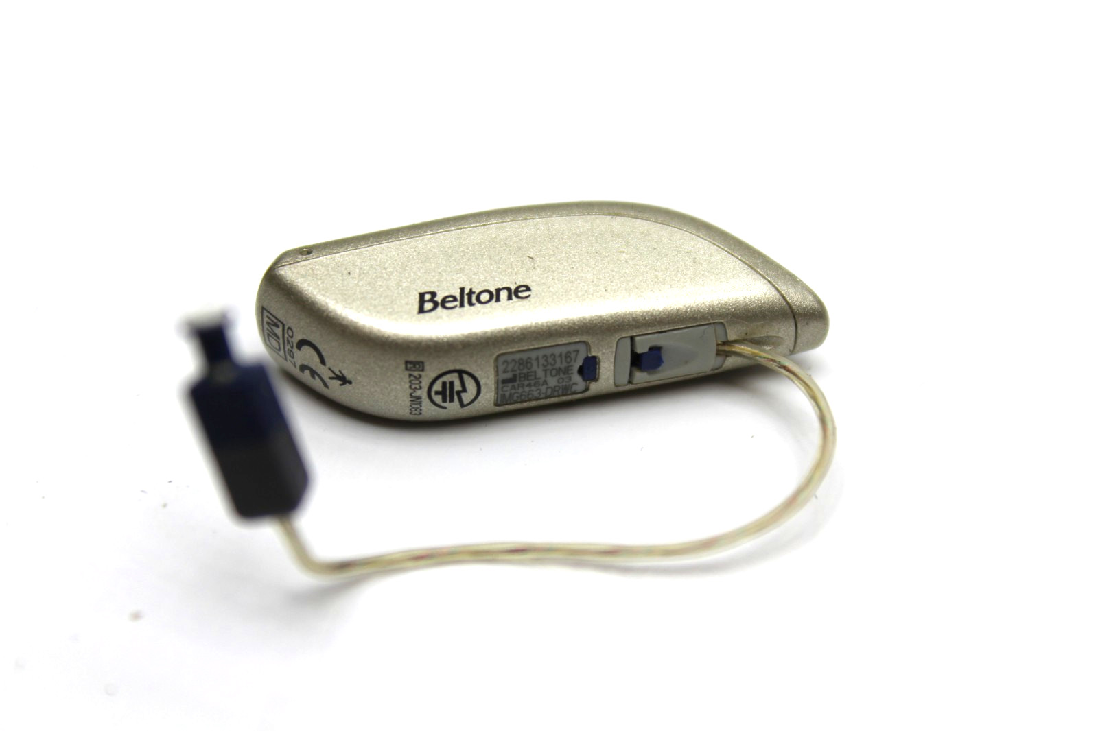 Beltone CAR46A Rechargeable RIE Digital Hearing Aid Bluetooth FCC X26CAR46A