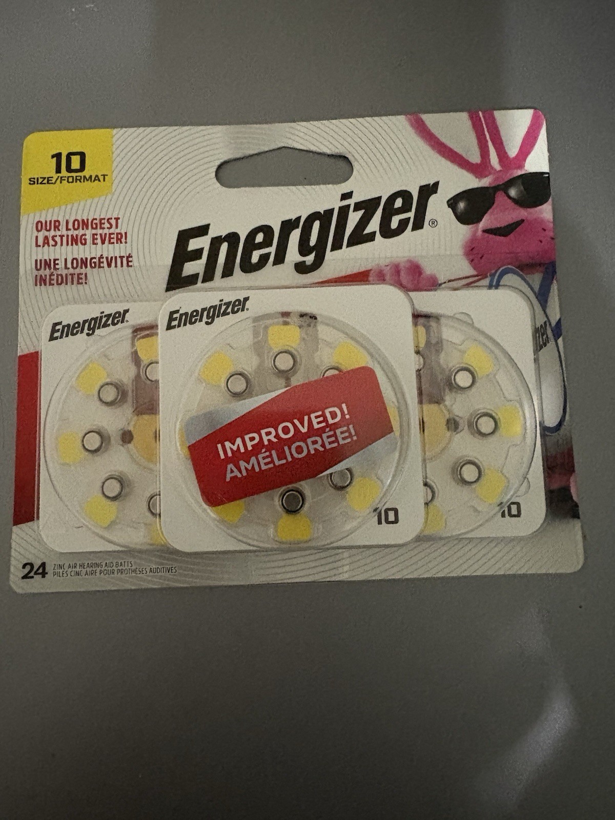 Energizer AZ10DP-24 Zinc Air Hearing Aid Batteries, 24 Pack, Size 10