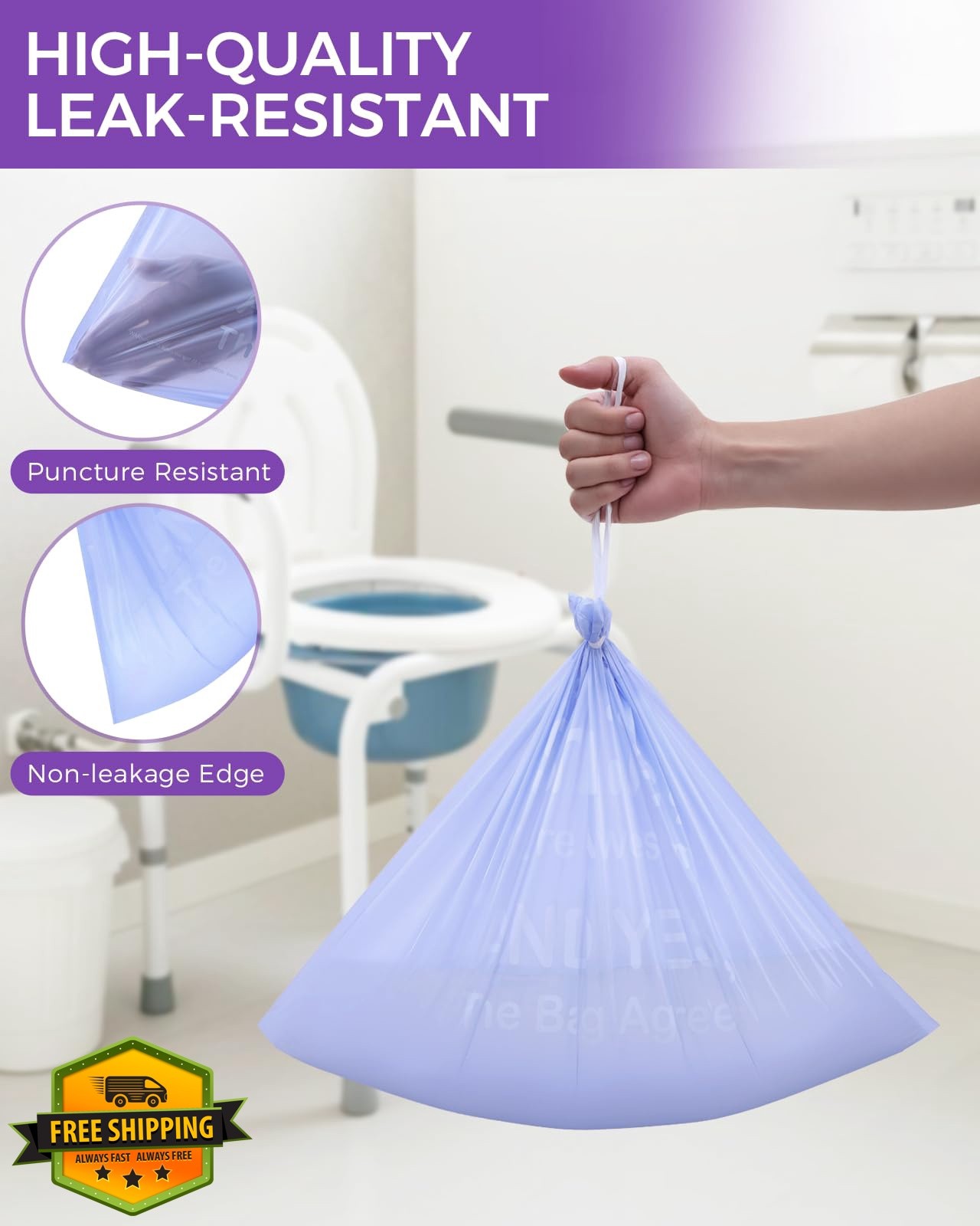 AWoHH Commode Liners 100 Bags Lavender