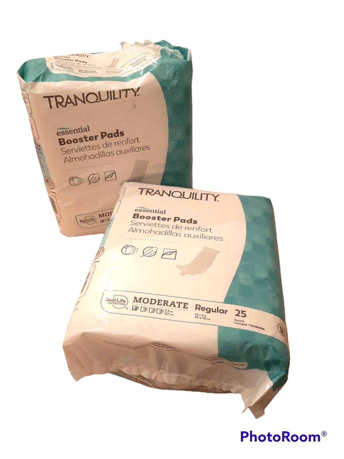Tranquility (Comfort Care) Booster Pads, 25pk x 2, 50 Pads Total, 12″x4″