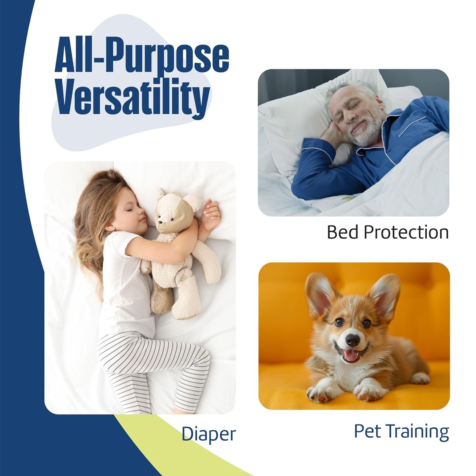 36″x36″ Disposable Incontinence Bed Pads for Adults, Kids, Pets, 50 Count “READ”