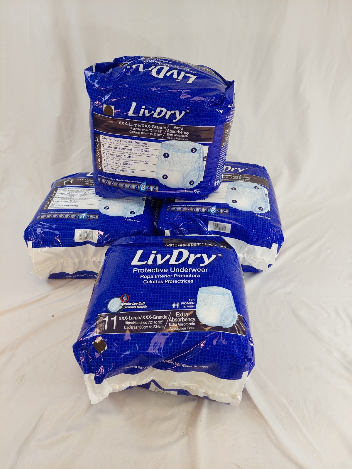 LivDry Protective Underwear Extra Absorbency 3XL , 44 count