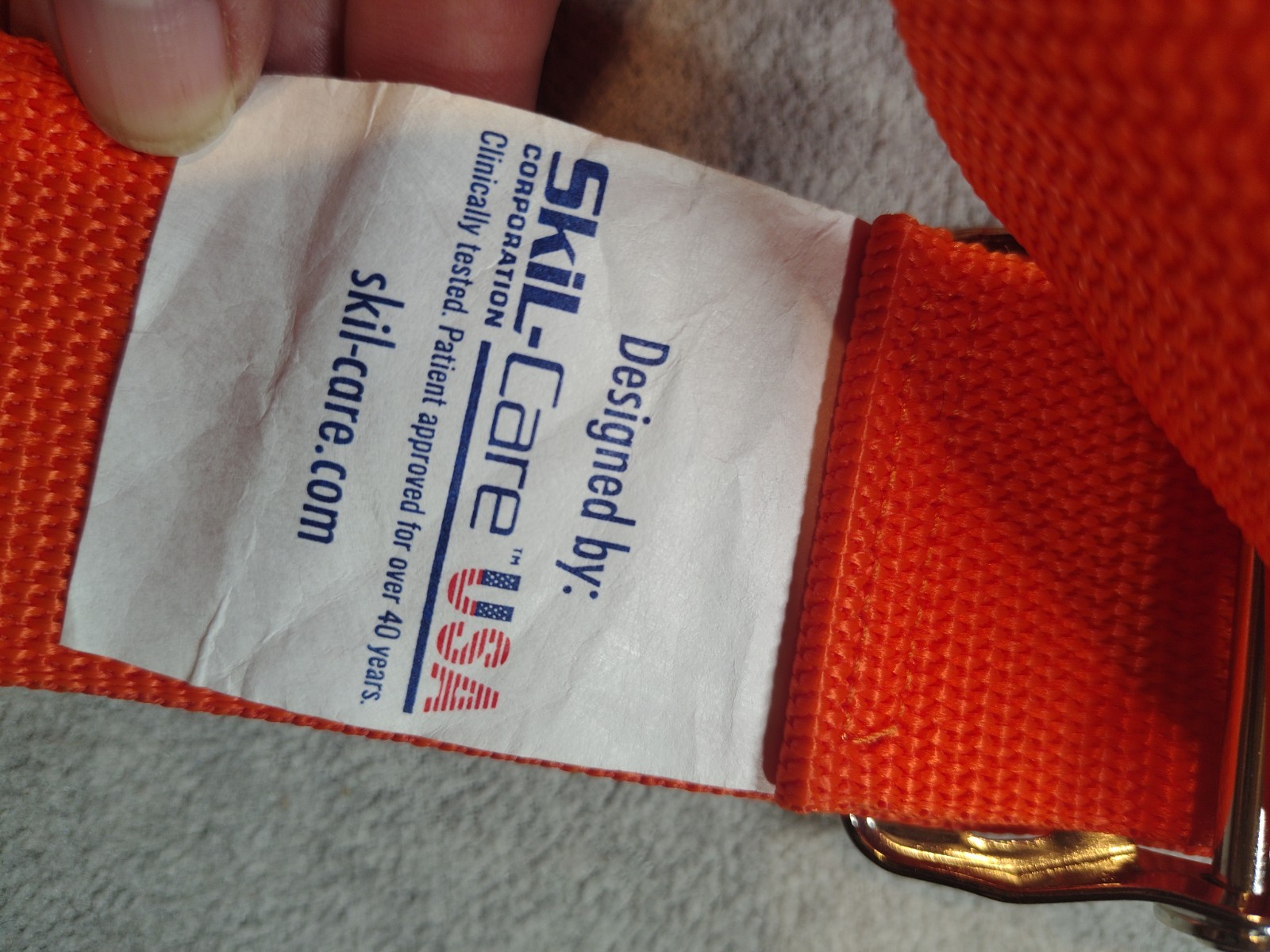Skil-Care EZ Clean Gait Belt, 60″ Orange, Washable Patient Transfer Safety Belt