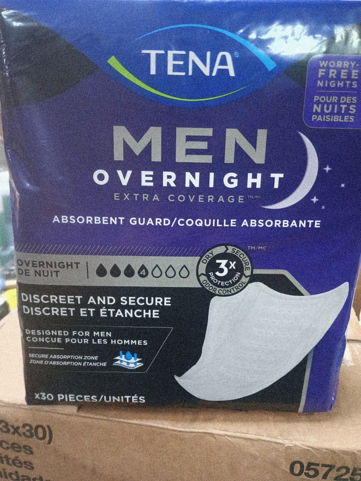 Tena Men Overnight Protective Guard, Overnight Absorbency, 30 Ct. 517