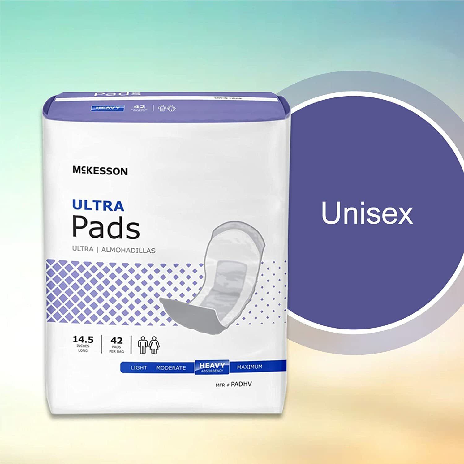 McKesson Ultra Bladder Control Pad, 14.5 in Polymer Unisex Disposable, Bag of 42