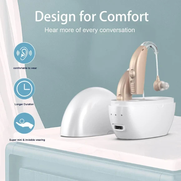 Hearing Aids Hearing Amplifiers for Seniors Rechargeable with Noise Cancelling.