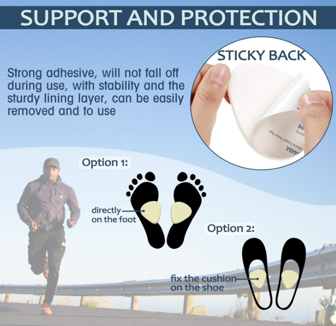 20 Pack Metatarsal Pads for Women and Men 1/4 Thick Felt Ball Of Foot Cushion