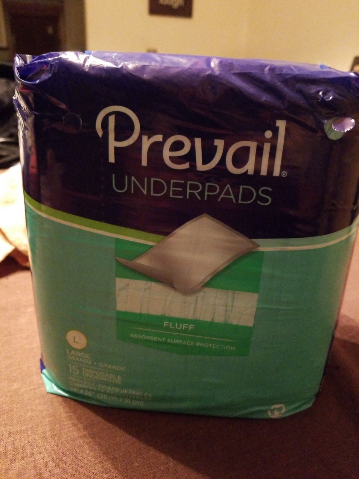 Large Prevail Fluff Underpads Size 23″x36″ Absorbent Surface Protection 15 Count