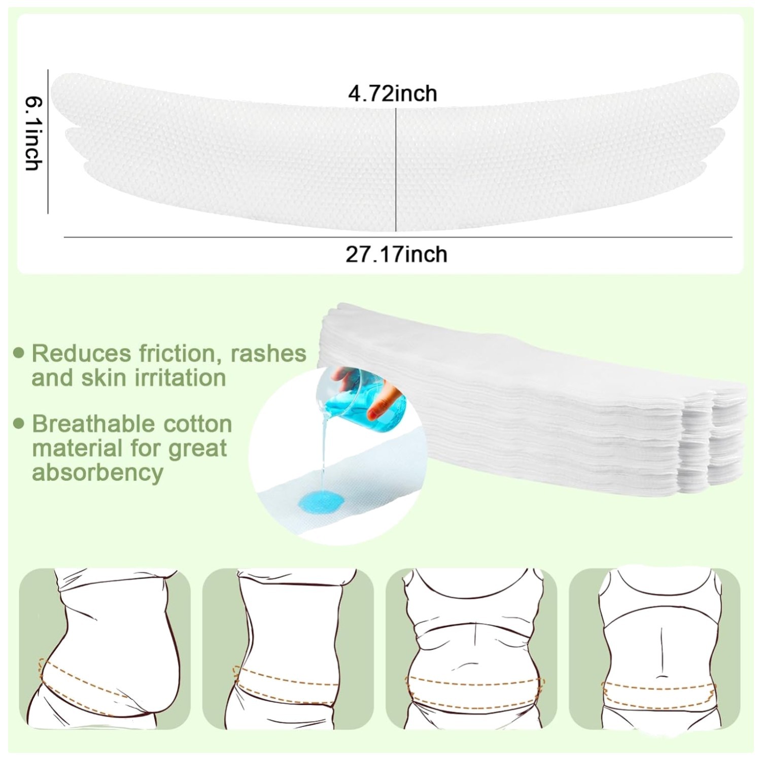 Soft Absorber Pads Plus Size Under Belly Sweat Liners
