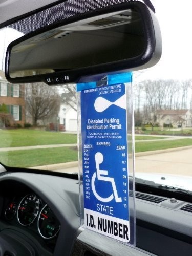 Handicapped Parking Placard Holder – 2 Magnetic Silver Tags, Easy Display & Stor