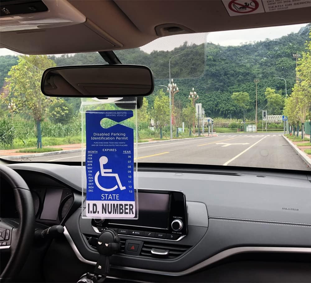 4 PCS Handicap Placard Holder for Auto, Ultra Transparent Handicapped