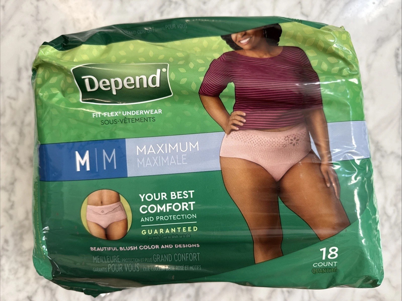 Depend Disposable Underwear Female Medium 18 Ct