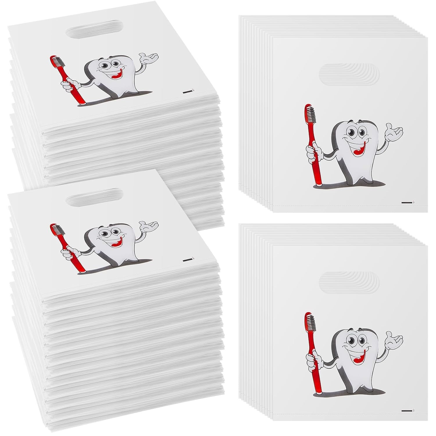 400 Pcs Tooth Patient Care Dental Bags 9 x 8 Inches Plastic Merchandise Bags …