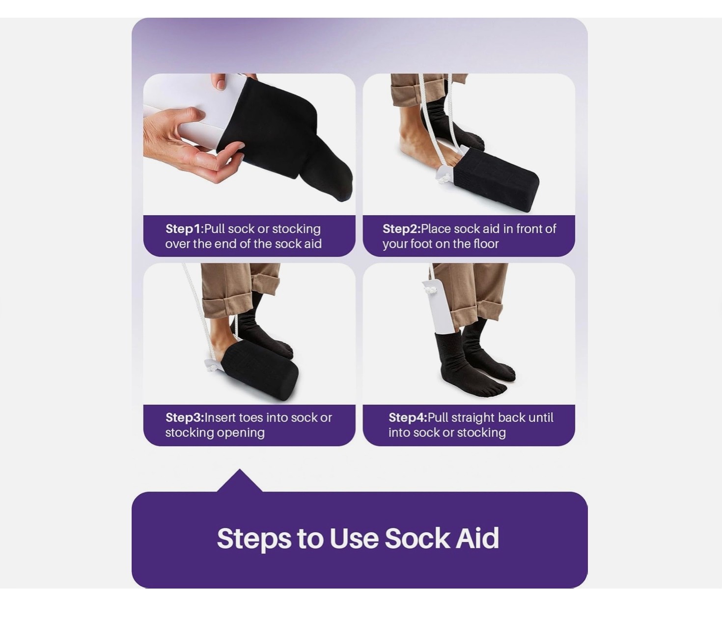 KEKOY Sock Aid for Putting on Socks, Sock Assistant Device No Bending QWQ01