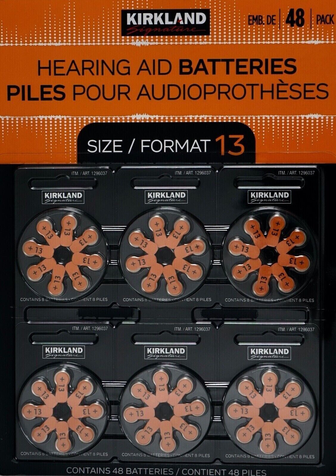 Kirkland Signature Hearing Aid Batteries 48 Pack Zinc Air, Size 13 Best B4 10/24