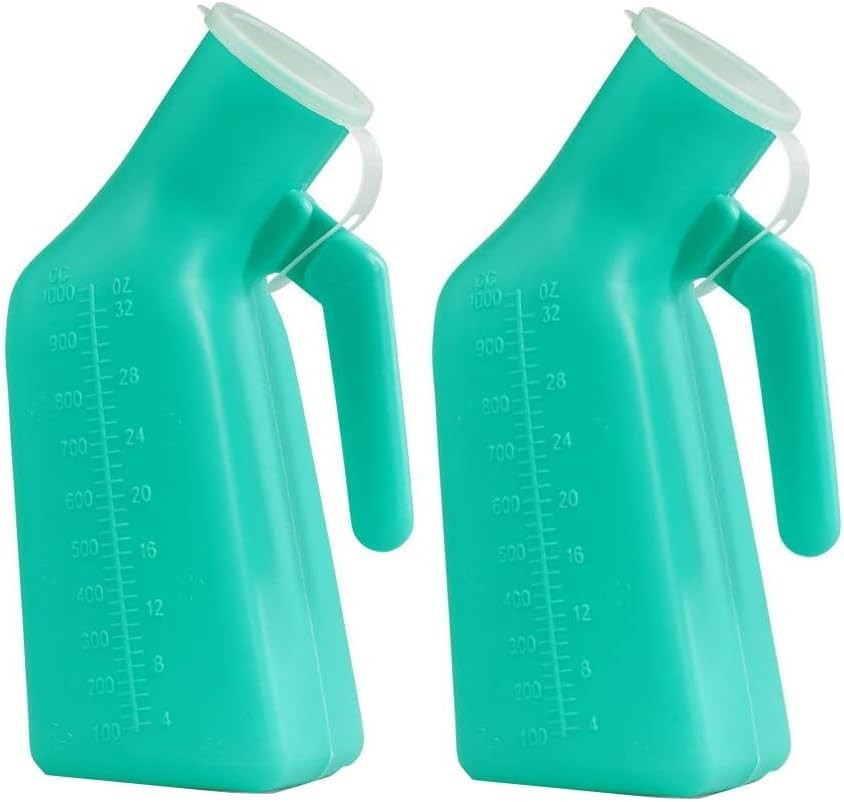 2 Pack 1000ml Pee Bottles Spill Proof Urinal Male Female Portable Car Camping