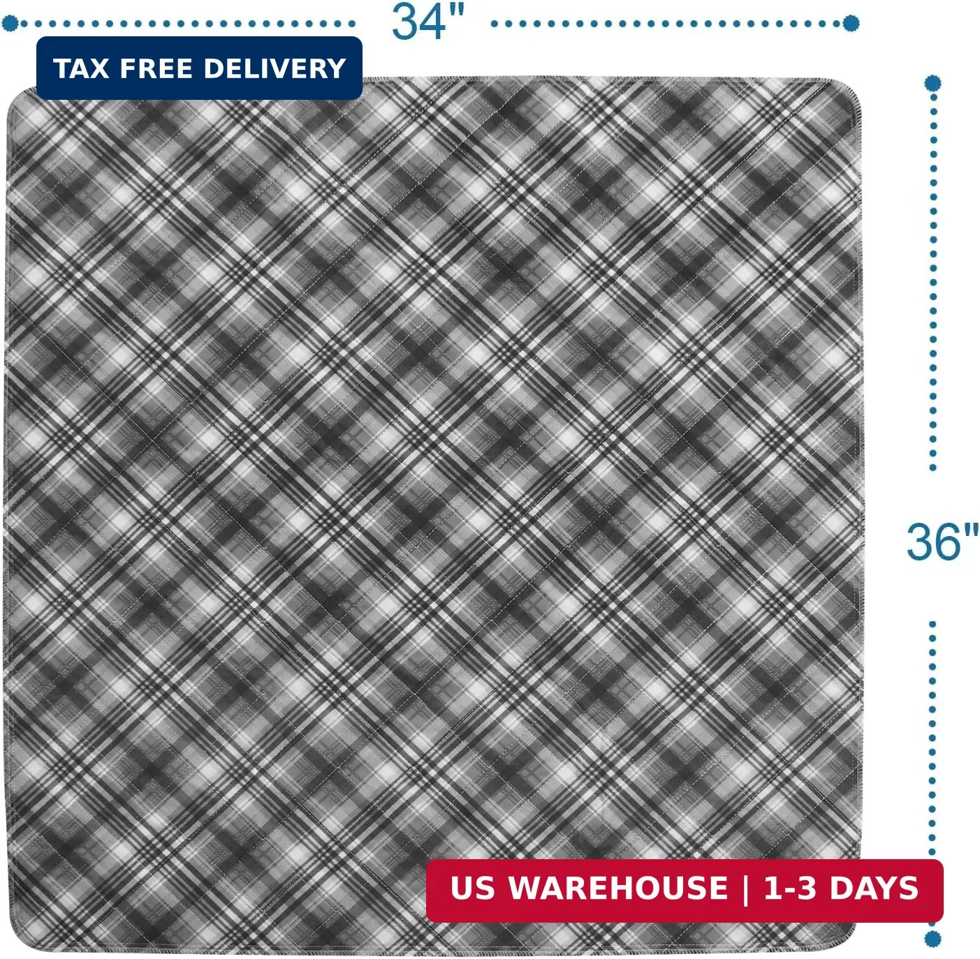 Washable Waterproof Incontinence Bed Pads – 34″ x 36″(4 Pack) , Reusable Heavy A