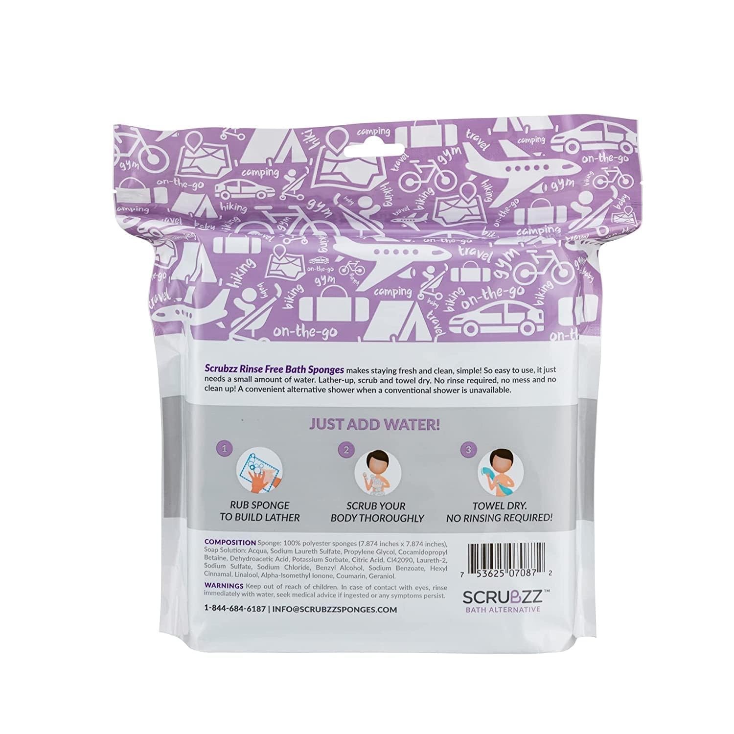 Disposable No Rinse Bathing Wipes 50 Count Lavender Scented for Sensitive Skin