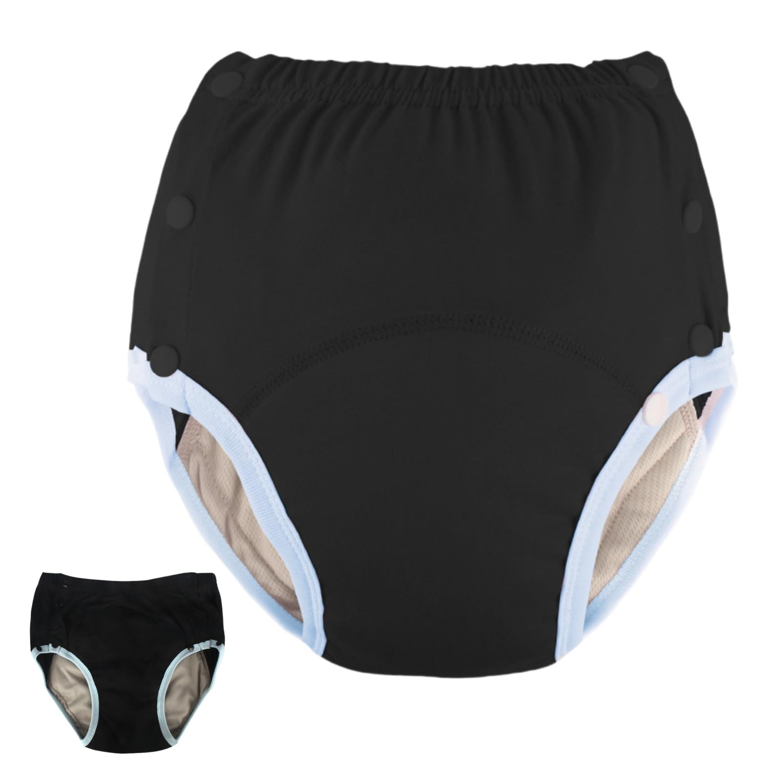 WEEOATontinence Underwear ProtectiveAR Adult Cloth Diaper Bedridden Size M Black