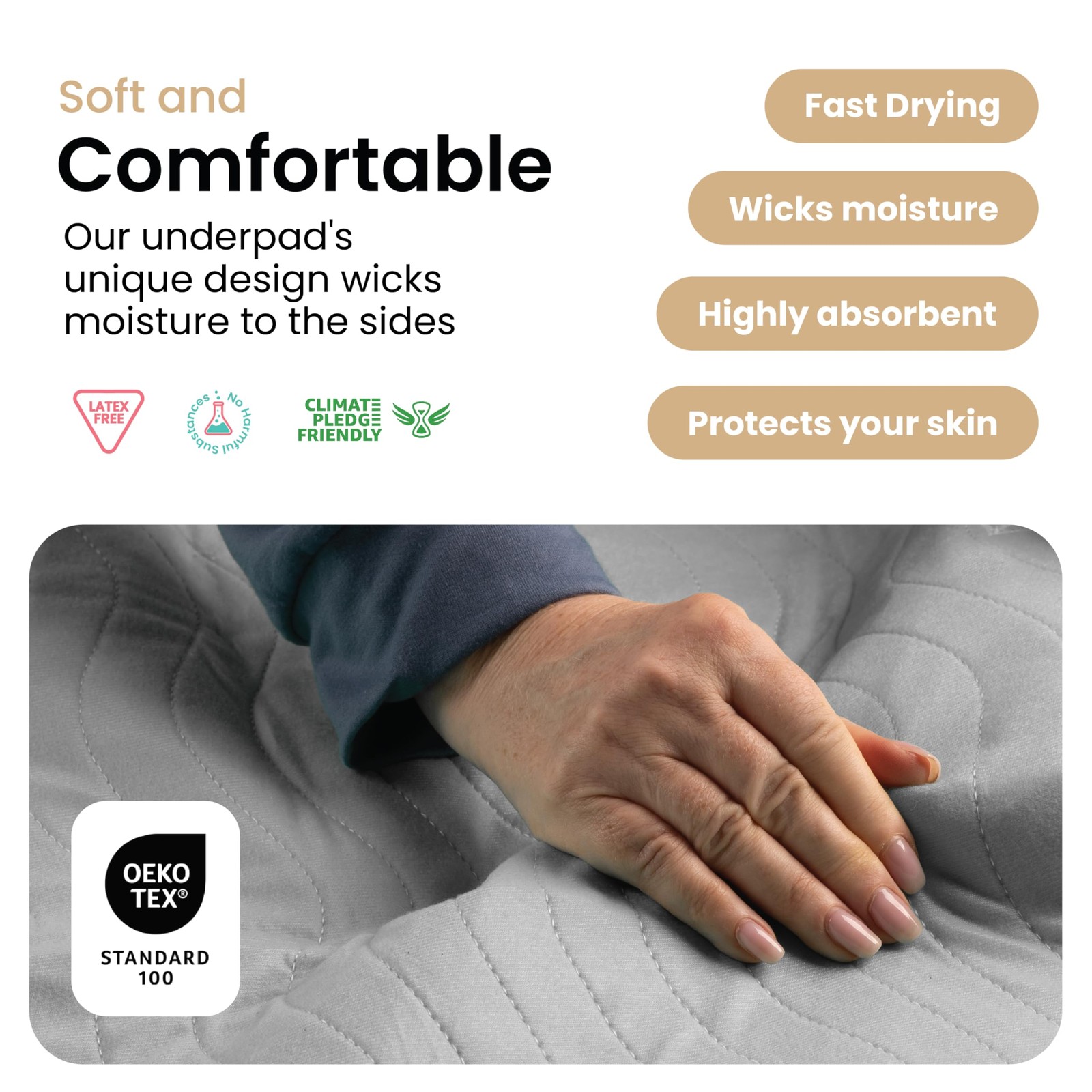 IMPROVIA® Washable Underpads, Heavy Absorbency 34″x36″ (Pack of 4), Gray