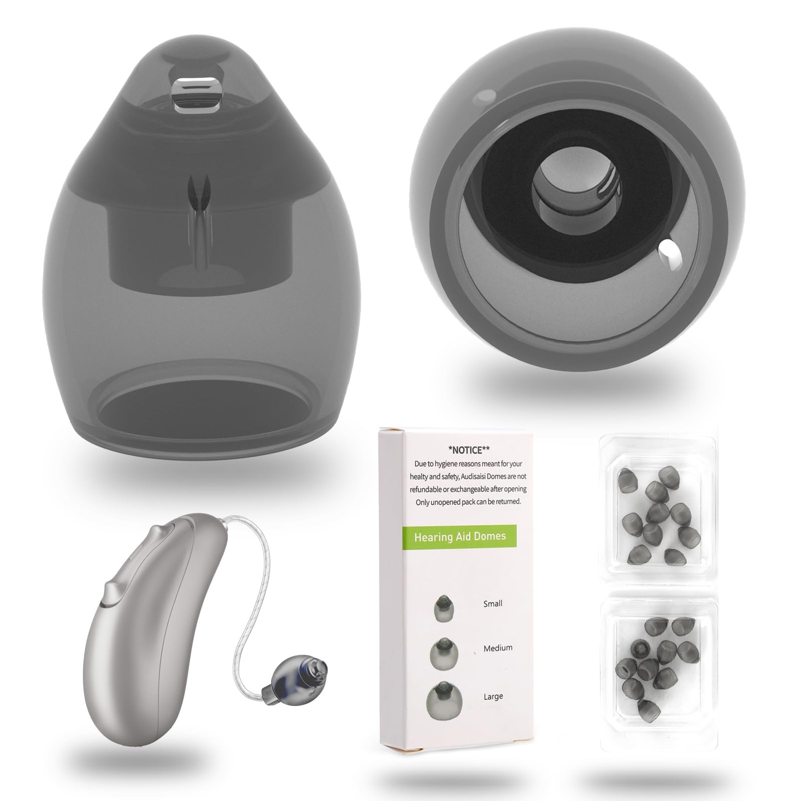 20 pcs Phonak Vented 4.0 Hearing Dome Small, White-2 Pcaks/20 Pcs