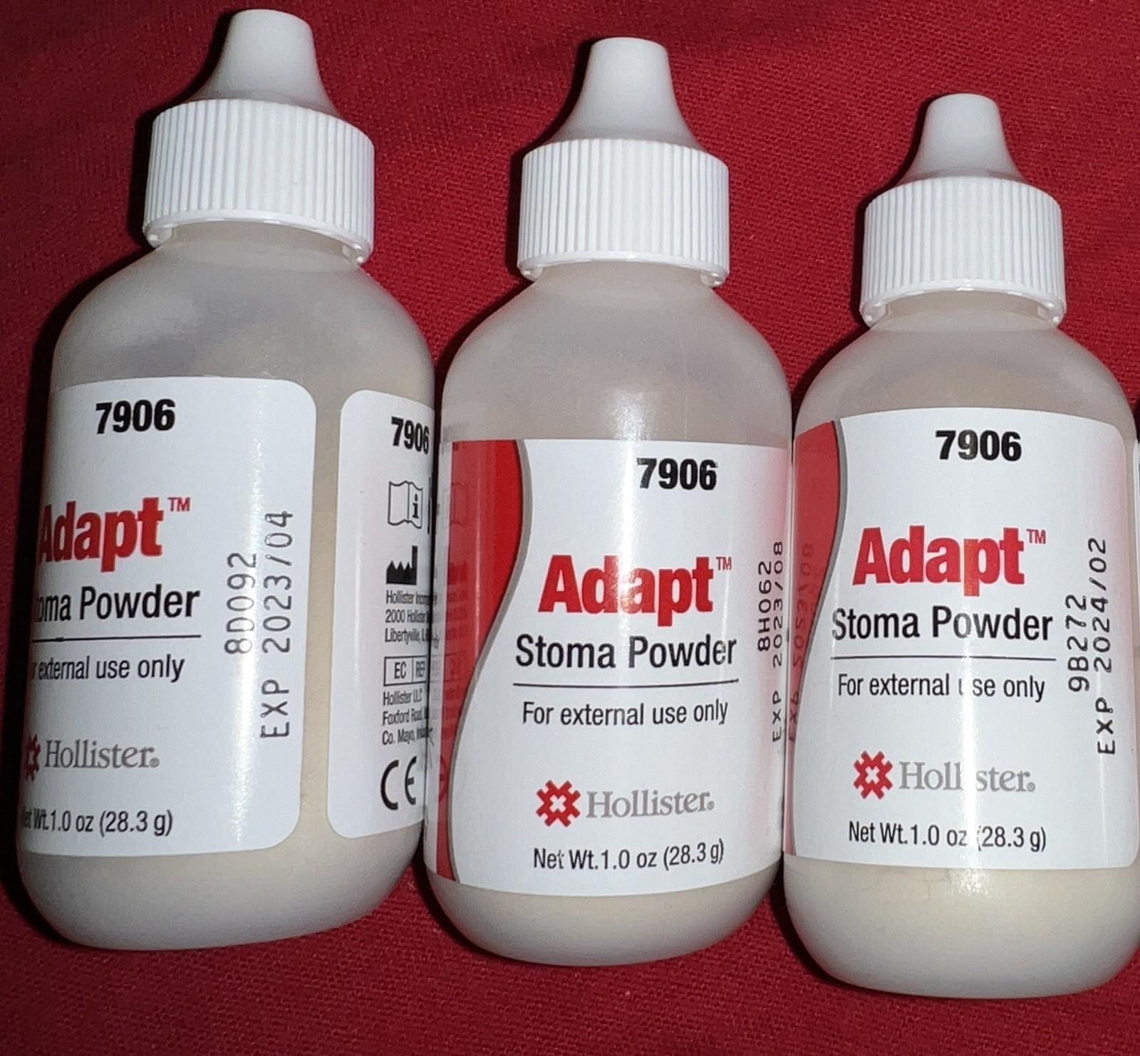 7906 * Lot of 5 *Hollister Adapt Stoma Powder 1 oz Bottles EXPIRED