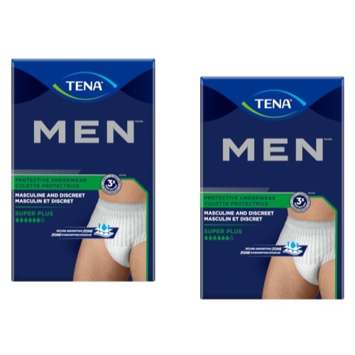 TENA Men Super Plus Incontinence Protective Underwear S/M 16 Count – Pack of 2